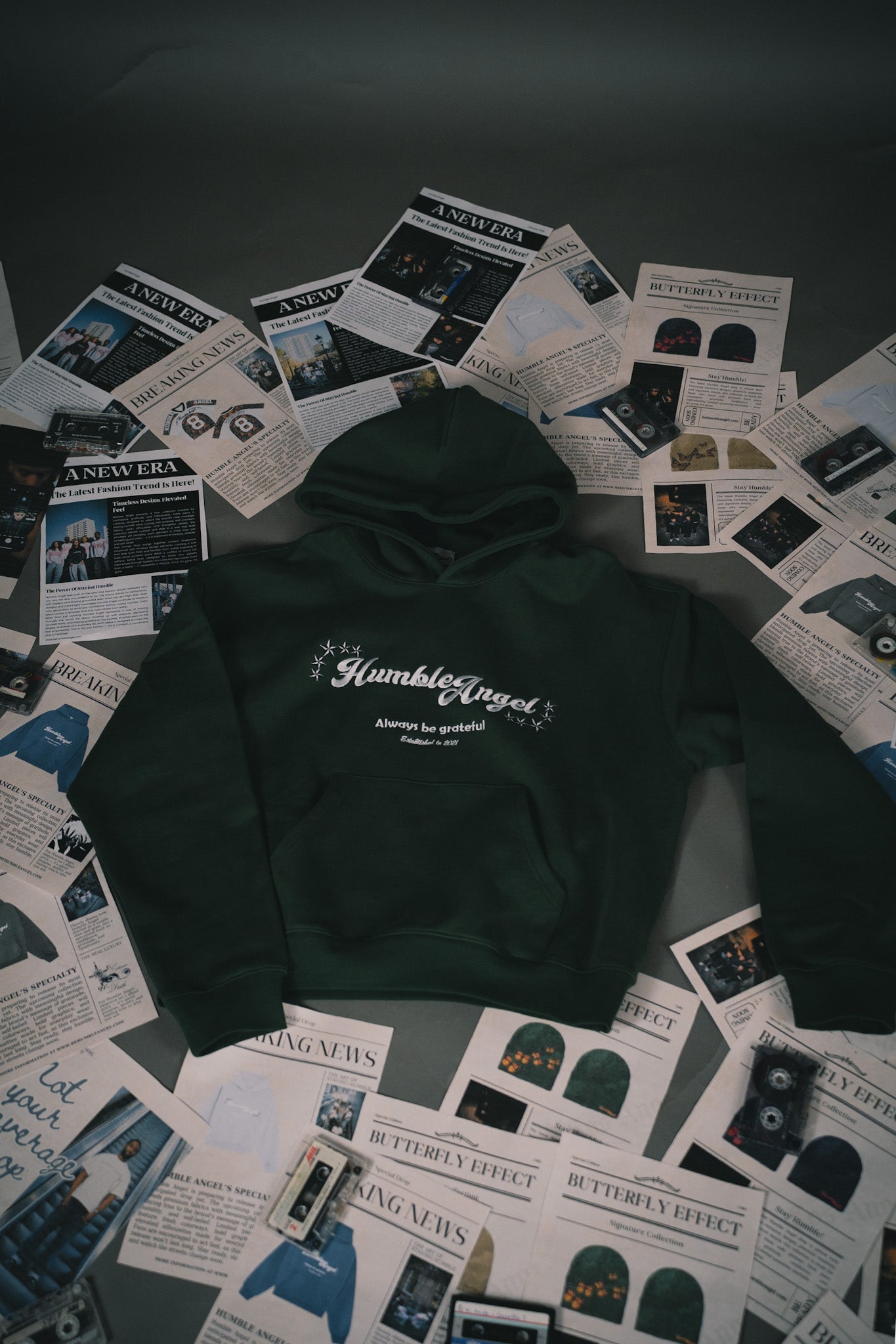 Humble Angel Navy Green Hoodie