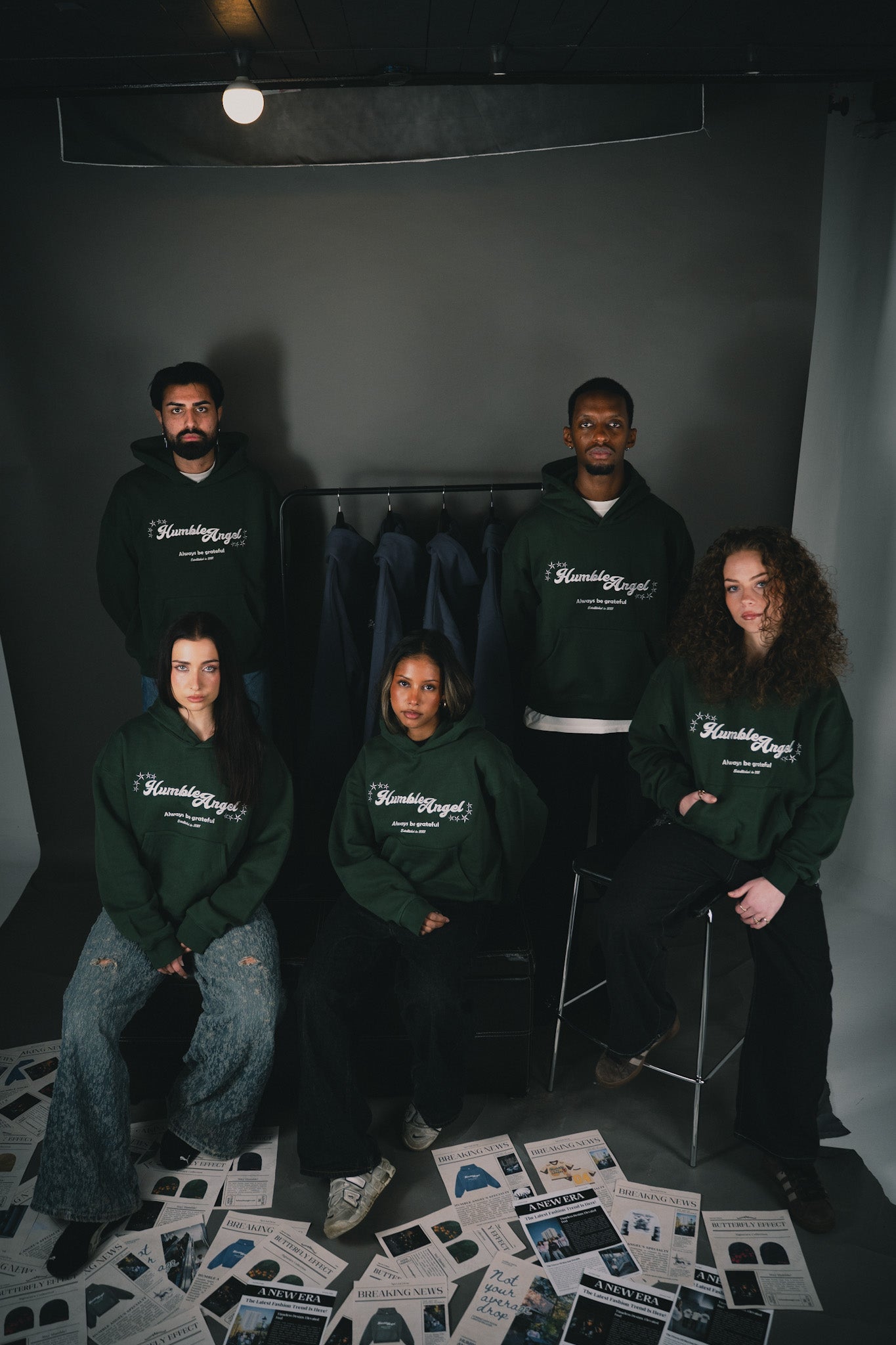 Humble Angel Navy Green Hoodie