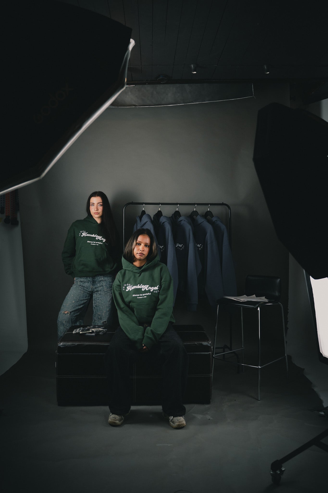 Humble Angel Navy Green Hoodie